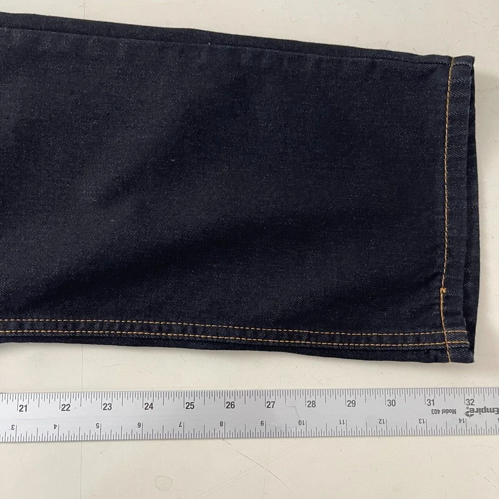 Levis 514 Jeans Mens 36x32 Black Straight Dark Wash Denim Grunge Goth Minimalist